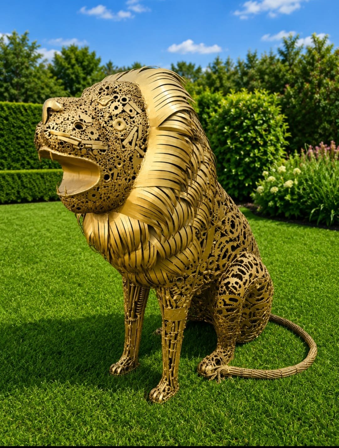 Décoration en fer forgé représentant un lion